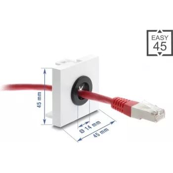 Przepust kablowy DELOCK Easy 14 mm średnica model 91071 do prowadzenia kabli i przepust biurkowy
