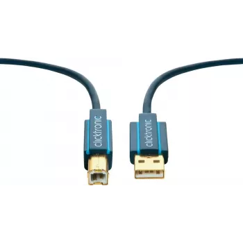 ClickTronic 1.8m USB 2.0 A/B m/m 1.8m USB A USB B Niebieski kabel USB (70096)