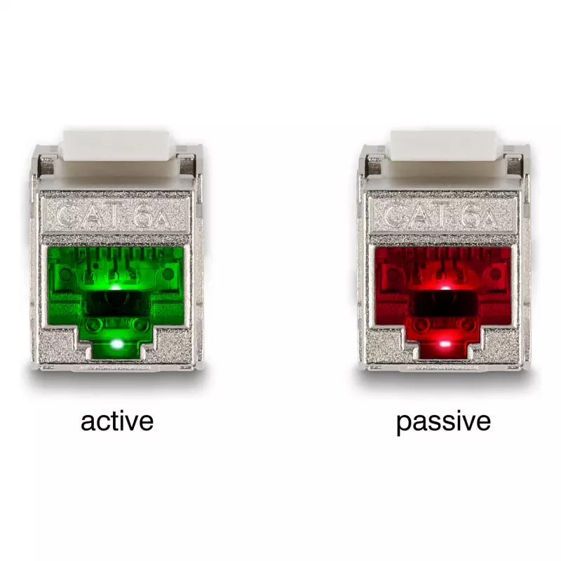 DeLOCK Moduł Keystone RJ45 do LSA Kat.6A z diodą LED srebrno-biały