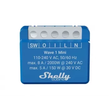 Shelly Qubino Wave 1 Mini LR Inteligentny przełącznik Z-Wave niebieski
