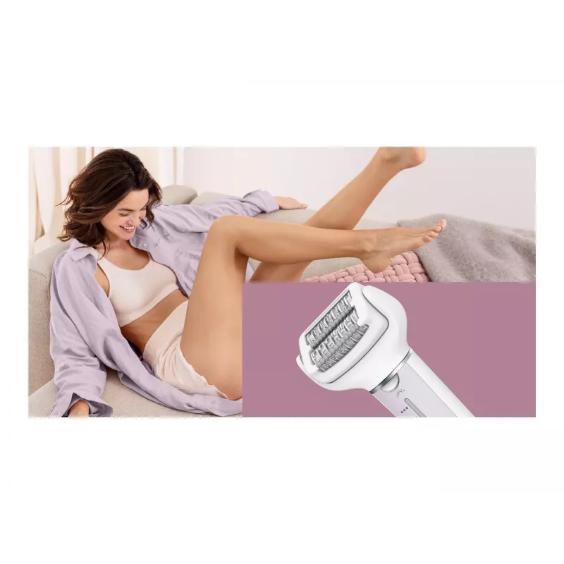 Epilator Panasonic ES-EY30A — 60 pęset, 3 prędkości, Wet & Dry, zasilany bateriami, biały/fioletowy