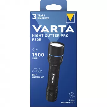 Latarka Varta F30R Aluminium Rechargeable LED, korpus aluminiowy, ładowalna