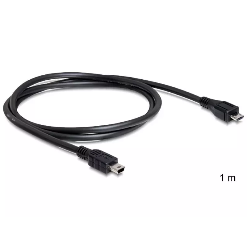 Kabel USB DeLOCK 83177 1m Micro-USB B Mini-USB B Czarny