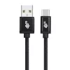 Kabel USB - USB C 3 m, czarny, taśma