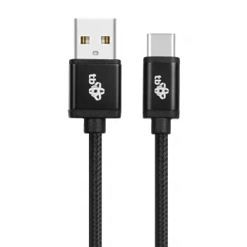 Kabel USB - USB C 3 m, czarny, taśma