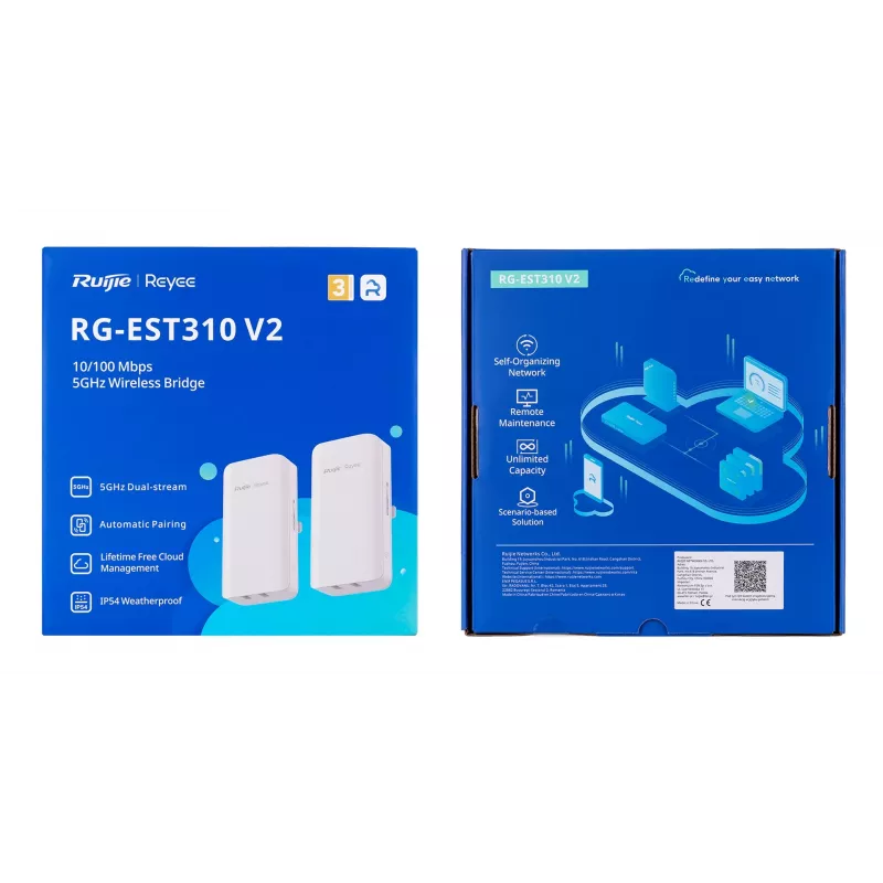 Punkt dostępowy bezprzewodowy Ruijie Networks RG-EST310 V2 867 Mbit/s Biały Power over Ethernet (PoE)