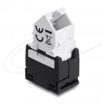 Moduł Keystone DELOCK gniazdo RJ45 na LSA Kat.6 45° kątowe nieekranowane czarne