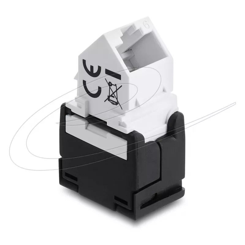 Moduł Keystone DELOCK gniazdo RJ45 na LSA Kat.6 45° kątowe nieekranowane czarne