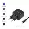 Qoltec 50188 ładowarka do urządzeń mobilnych Laptop, Smartfon, Smartwatch, Tablet, Telefon, Uniwersalna Czarna AC, DC do użytku wewnętrznego