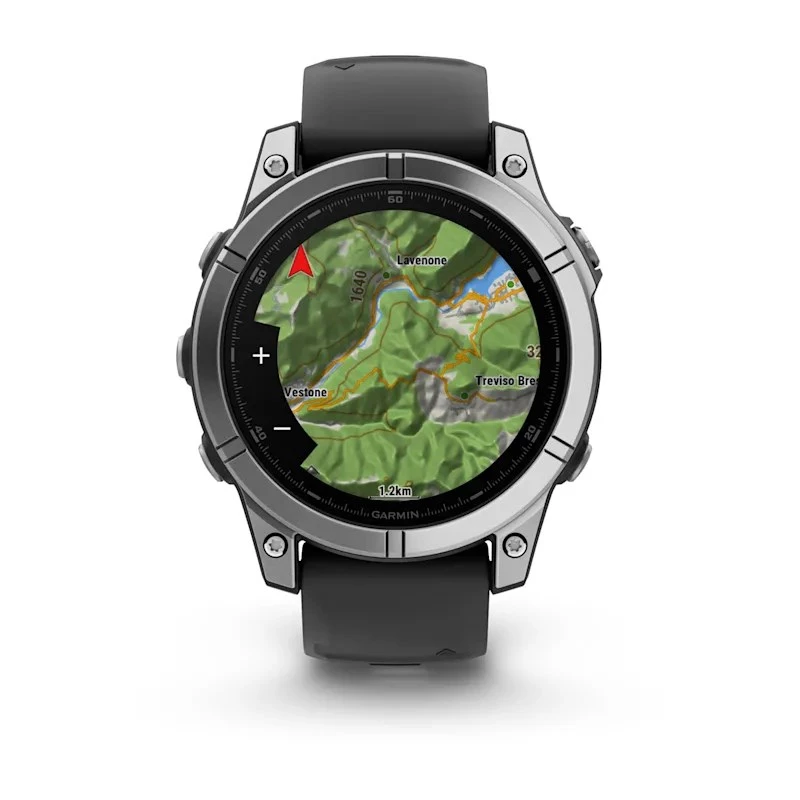 Garmin Fenix E 3.3 cm (1.3) AMOLED 47 mm Cyfrowy 416 × 416 pikseli Ekran dotykowy Stal nierdzewna Wi-Fi GPS (satelitarny)