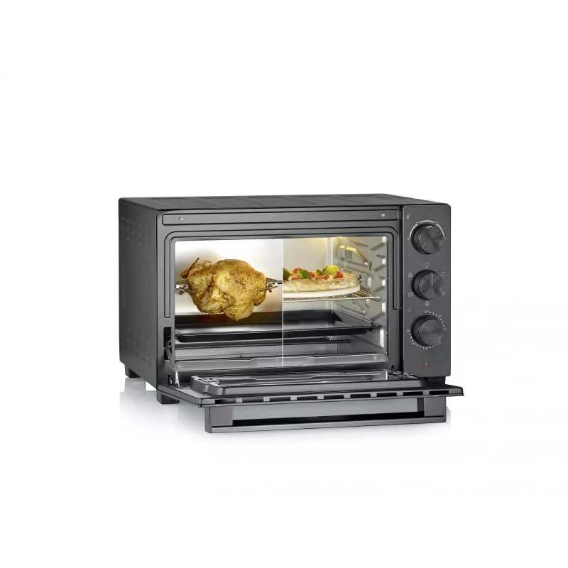 Mini piekarnik SEVERIN TO 2075 — pojemność 30 L, 1600 W, wolnostojący, czarny, funkcja grilla