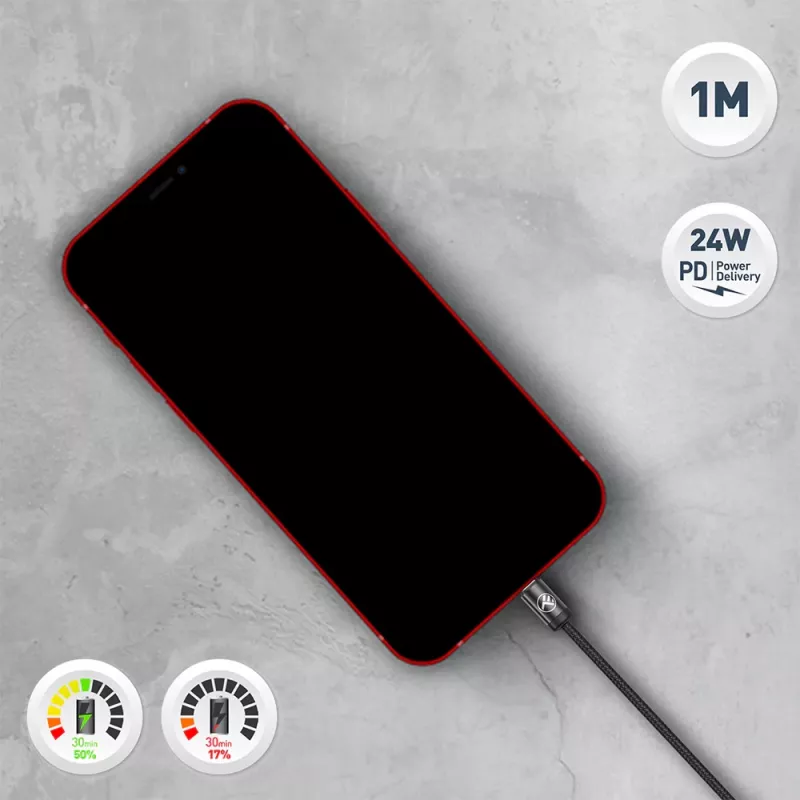 Kabel USB-C na Lightning Tellur TLL155781 — 1 m, 3A