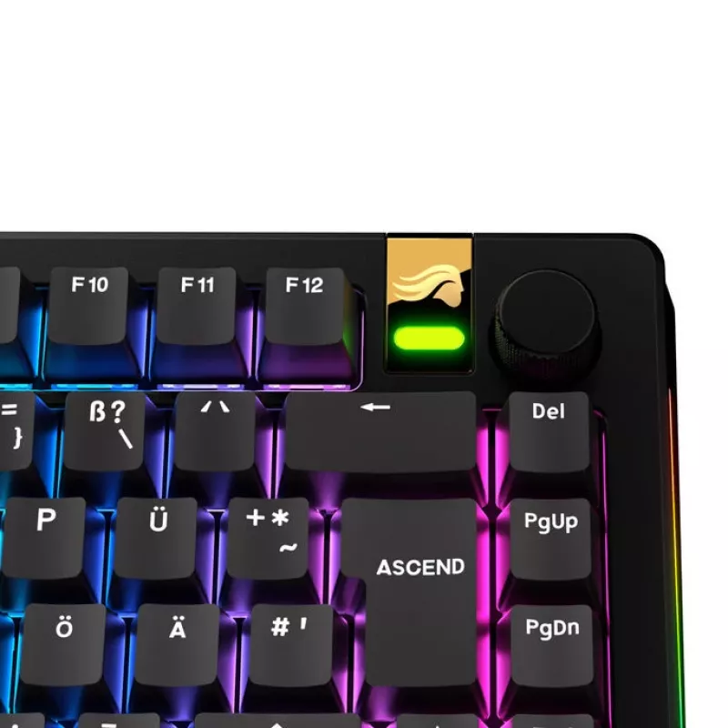 Keycaps GLORIOUS GPBT Basics — zestaw nasadek PBT, układ DE ISO, czarny
