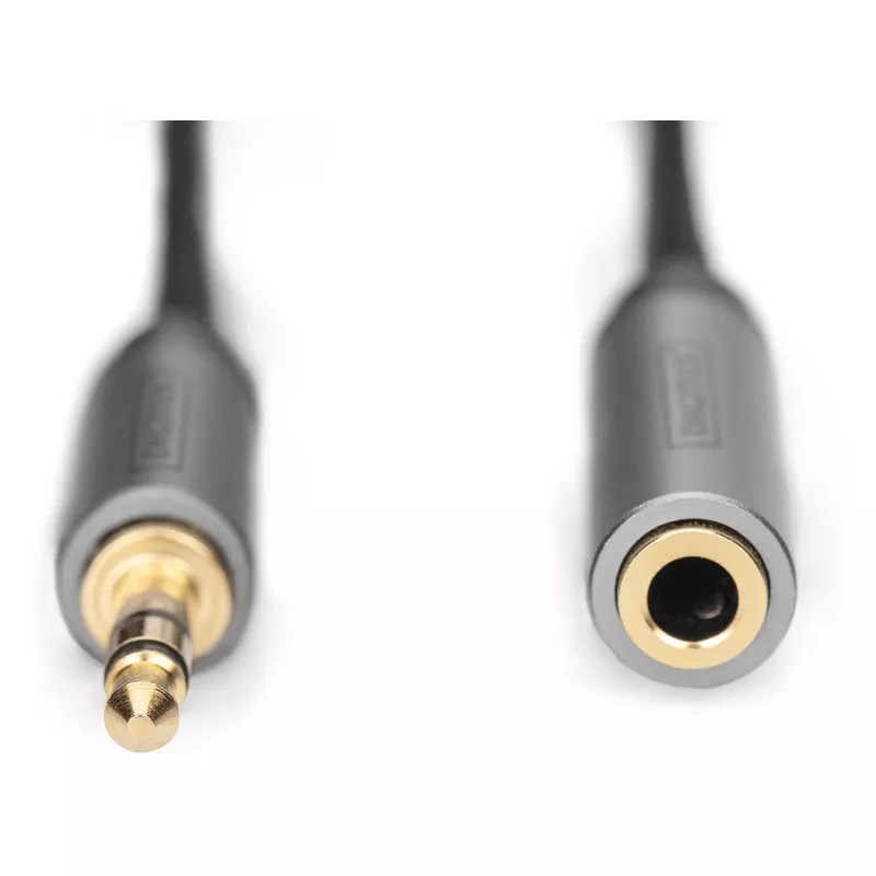 Przedłużacz audio Digitus, wtyk jack 3,5 mm na gniazdo jack 3,5 mm, 1 m, czarny
