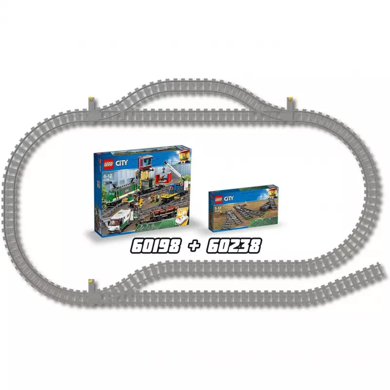 Zestaw klocków konstrukcyjnych LEGO City 60238 – zwrotnica kolejowa i akcesoria do zestawów