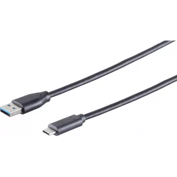 Kabel USB S/CONN 77141-0.5 USB 3.2 Gen 1 0.5 m USB C USB A Czarny