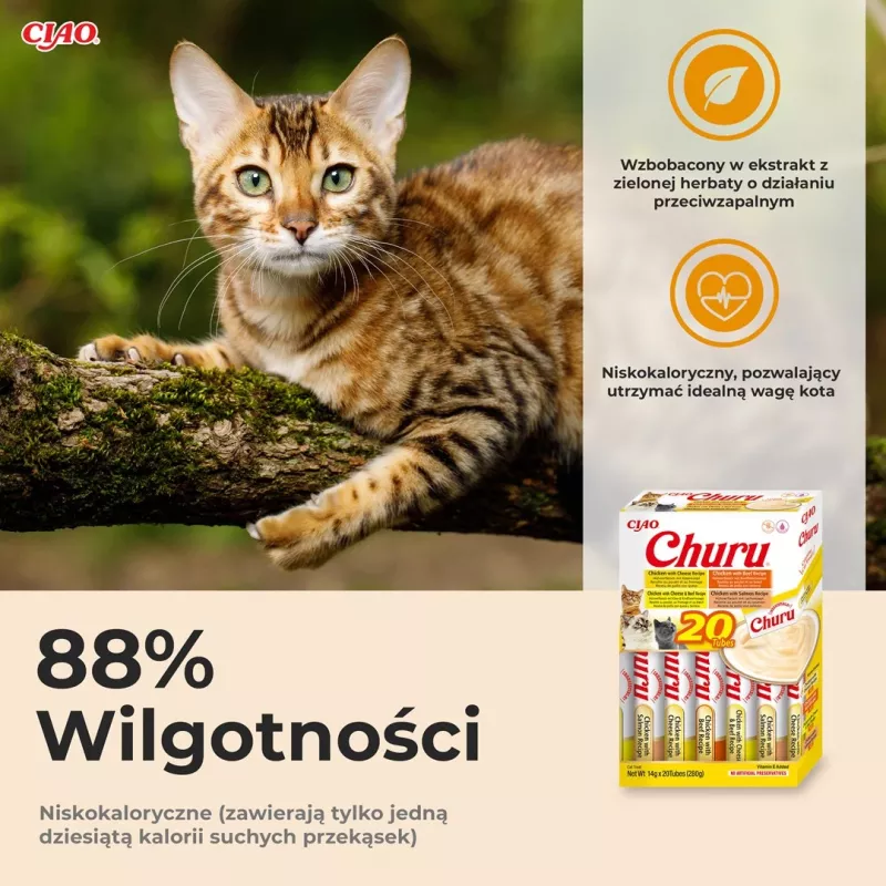 Przysmaki dla kota INABA Churu Variety Box — Kurczak i Wołowina, 20 x 14 g tubek