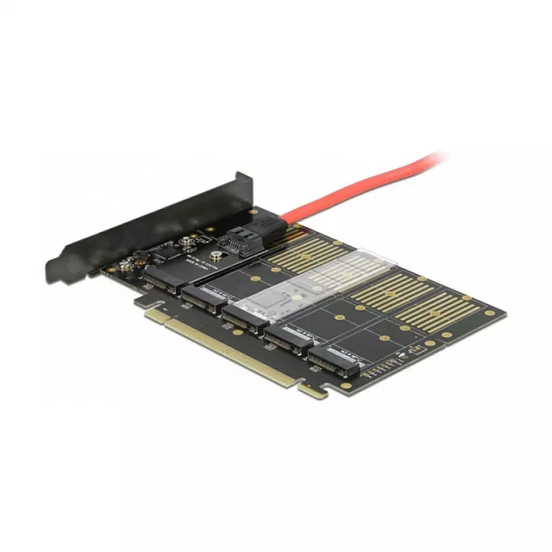 Karta DeLOCK PCI Express x16 na 5 wewnętrznych slotów M.2 Key B / SATA