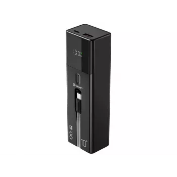 Przenośny powerbank TRACER Quant 10000 mAh Li-Ion, PD i QC3.0, 3 porty (2×USB-C, 1×USB-A), 100W, czarny
