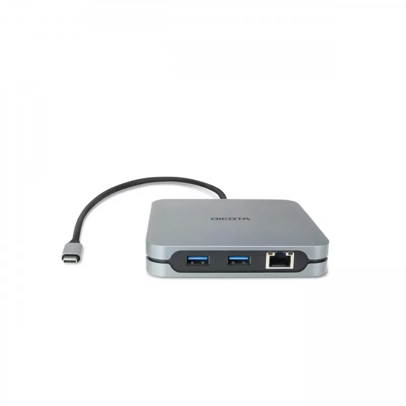 DICOTA D32057 USB Type-C Hub 10000 Mbit/s Srebrny
