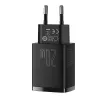 Wewnętrzna szybka ładowarka USB Baseus CCXJ-B01 — 2 porty (USB-C PD 20W + USB-A QC3.0 18W), 100–240 V, czarna