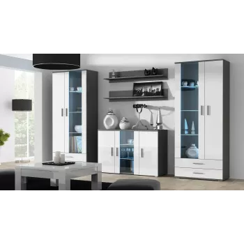 Cama Komoda 120 cm SOHO S7 szary/biały połysk