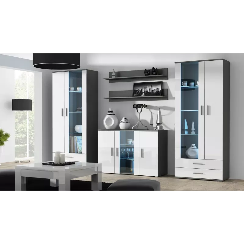 Cama Komoda 120 cm SOHO S7 szary/biały połysk