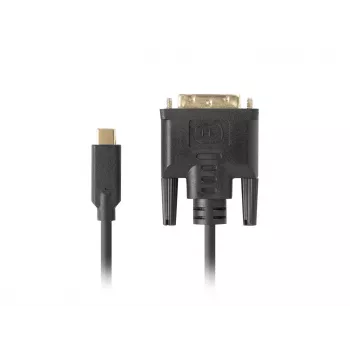 adapter kablowya wideo LANBERG CA-CMDV-10CU-0030-BK, USB Type-C na DVI-D, 3 m, czarny