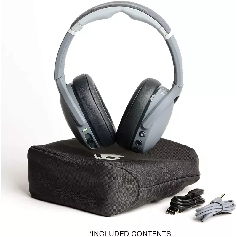 Słuchawki Skullcandy Crusher Evo — przewodowe i Bluetooth, szary, 40 h odtwarzania, USB-C, AUX, składane