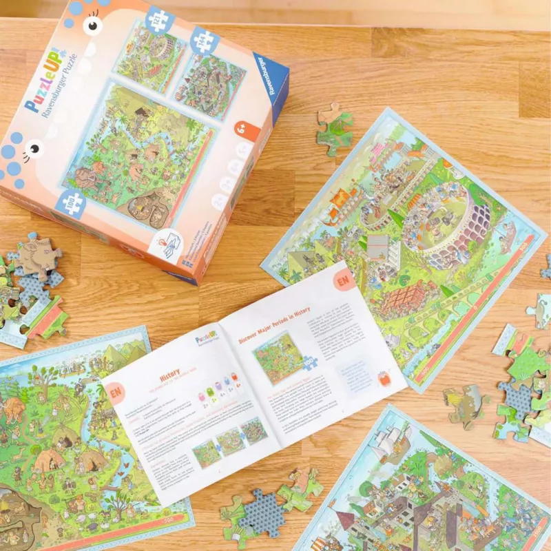 Puzzle UP Geschichte - Steinzeit, Altes Rom, Mittelalter 100, 121 i 144 elementy