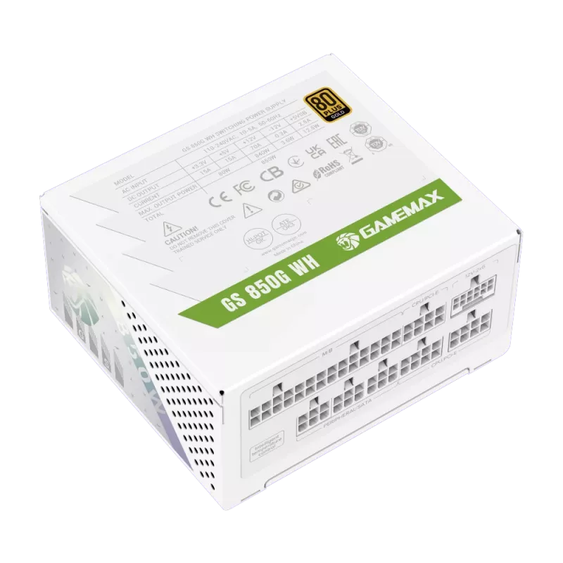Zasilacz Gamemax, 80 PLUS, Gold | GS 850G WH | 850 W