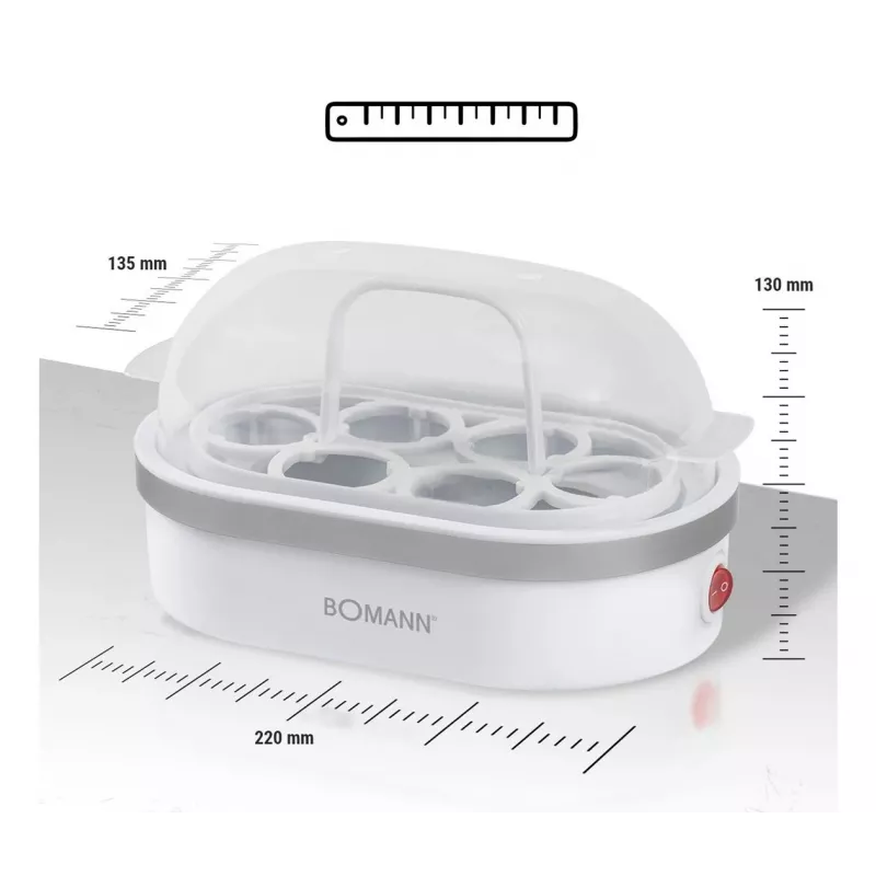 Maszynka do jajek Bomann EK 5022 CB 6 jajek 400 W Srebrny Przezroczysty Biały