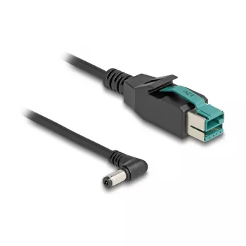 Kabel DeLOCK PoweredUSB męski 12 V na DC 5.5 x 2.1 mm męski kątowy 1 m
