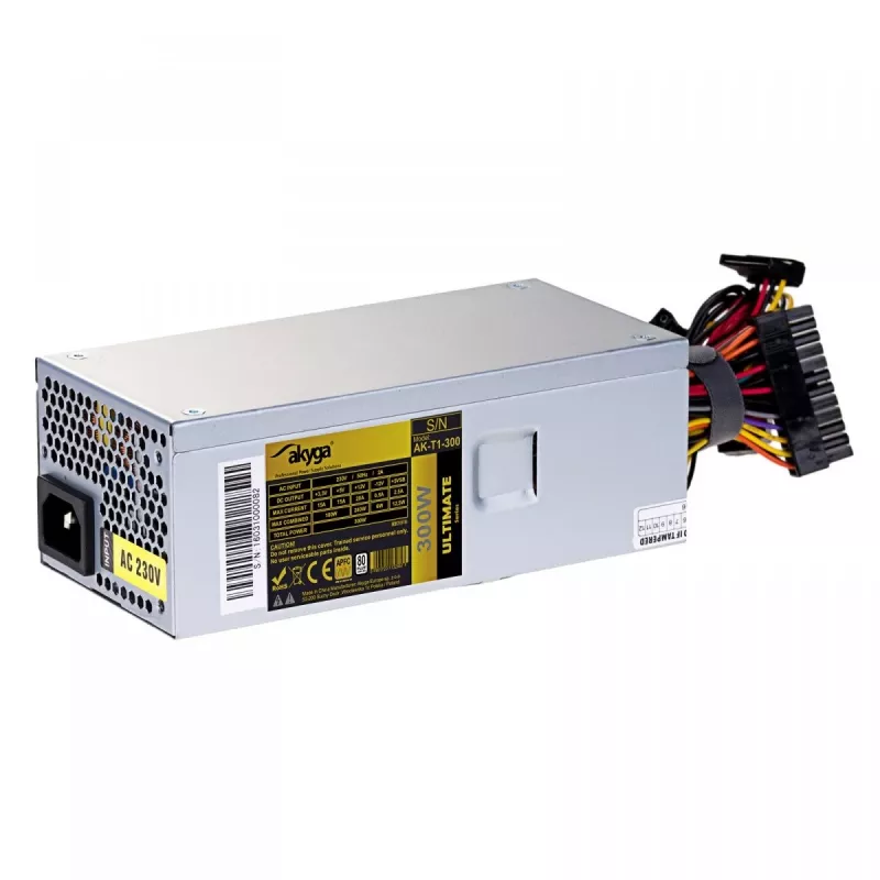 Zasilacz TFX 300W to produkt Akyga z naszej oferty zasilaczy. Najważniejsze cechy: waga 836,4 g, format TFX i moc 300W.