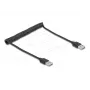 Kabel spiralny DeLOCK EASY-USB 2.0 Typ-A męski na Typ-A męski 0,5m do 0,8m czarny
