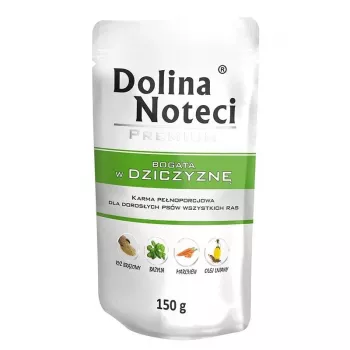 Mokra karma dla psa Dolina Noteci Beef Adult saszetka 150 g, białko 11%, tłuszcz 6,5%, wilgotność 76,5%