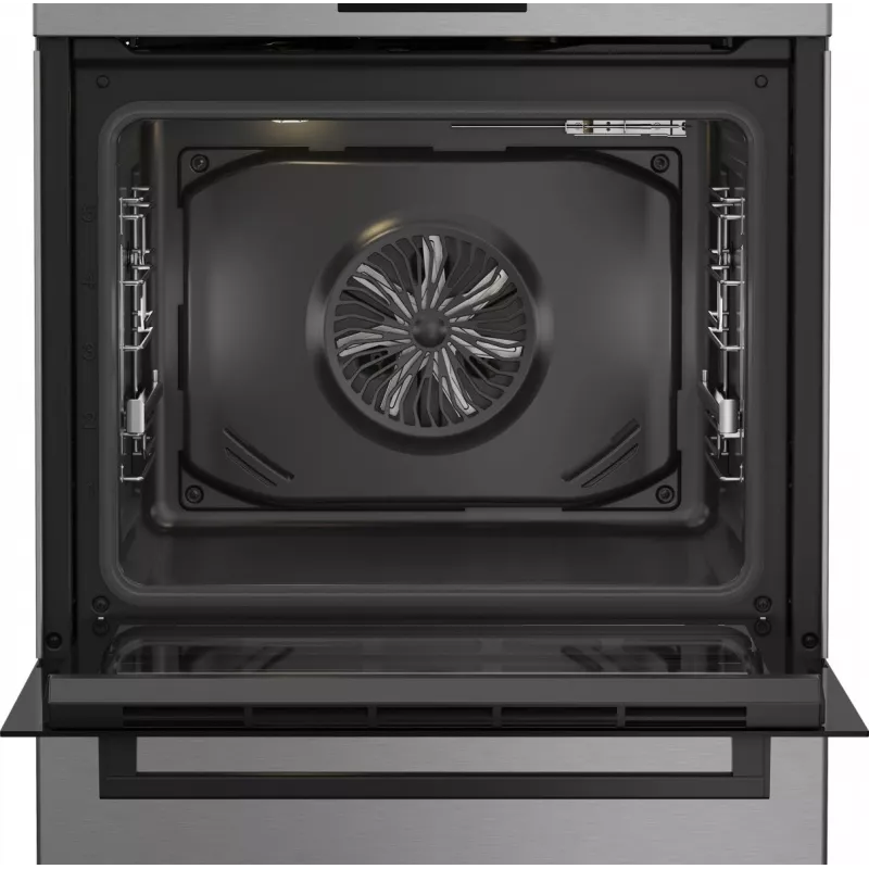 Wolnostojąca kuchenka gazowo-elektryczna BEKO FBM62330GXTN 60 cm, 4-palnikowa płyta gazowa, 72 L piekarnik elektryczny, klasa energetyczna A