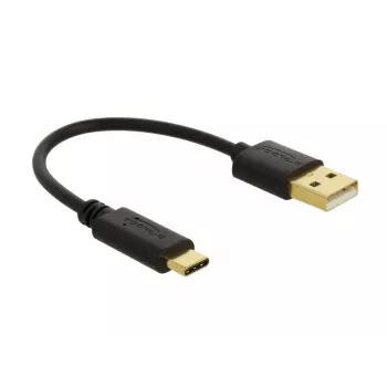 Kabel ładujący DeLOCK USB Type-A na USB Type-C 15 cm czarny