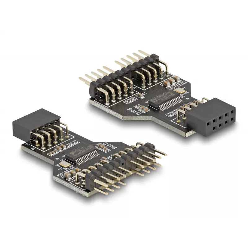 DeLOCK 60045 zmieniacz płci kabla 9 pin USB 2.0 2 x 9 pin goldpin Czarny