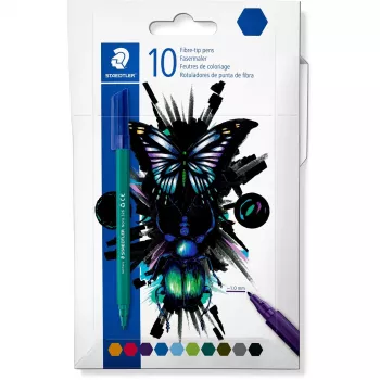 Pisaki cienkopisowe Staedtler 326 C10 E1, ultracienka końcówka 1 mm, różne kolory, zestaw 10 sztuk