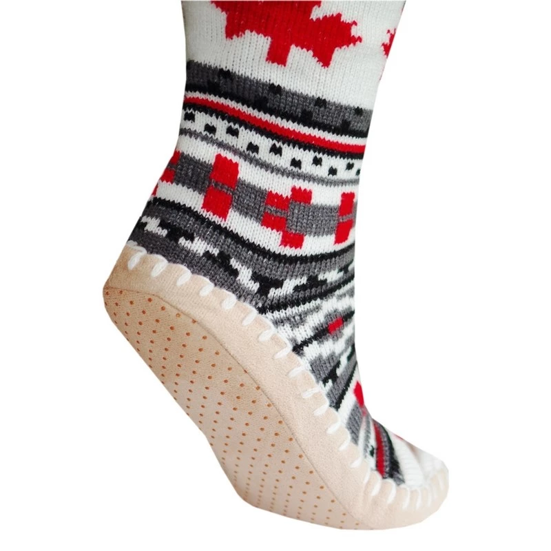 Slipper boot Glovii GQ4M unisex — winter polyester upper, synthetic outsole, carbon fibres, uni size, multi-pattern (szary/czerwony/biały)