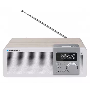 Przenośne radio BLAUPUNKT PP14BT z Bluetooth, MP3, MicroSD, USB i alarmem — 6 W, bateria/sieć, 230×118×90 mm