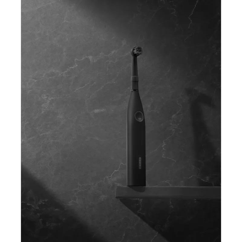 happybrush ECO R2 Allblack, Erwachsener, Vibrierende Zahnbürste, Tiefenreinigung, Polieren, Sensibel, 8800 Bewegungen pro Minute, Schwarz, Deutschland