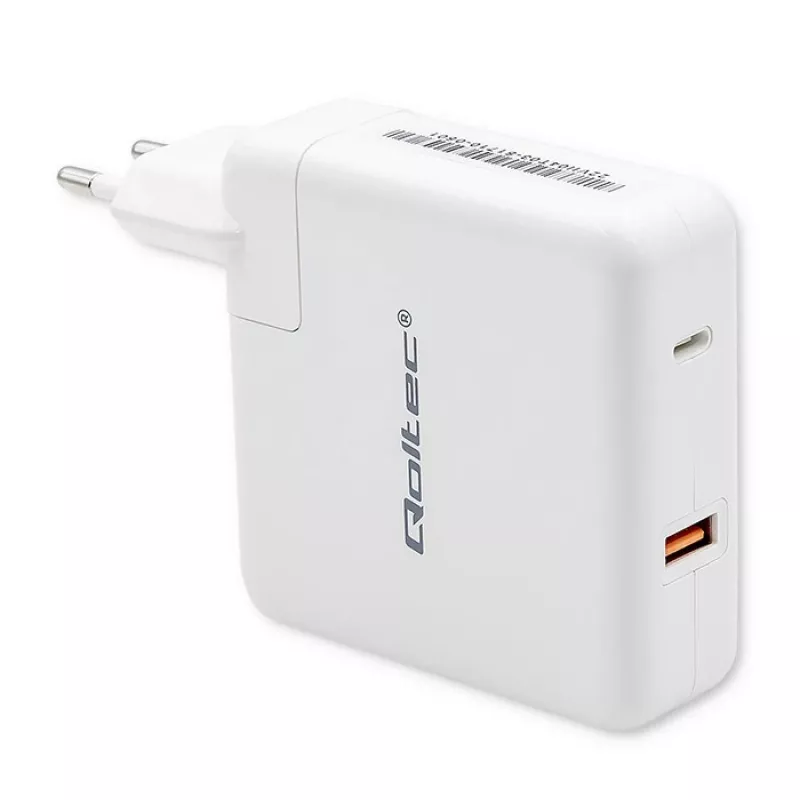 Qoltec GaN Charger FAST 108W | 5-20V | 3-4.7A | USB C | Biały