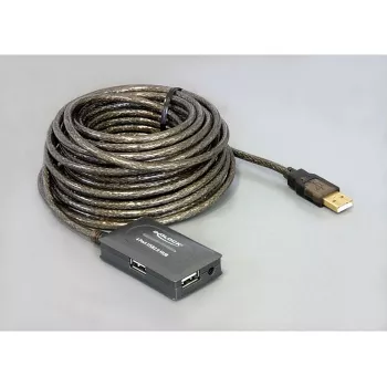 DeLock USB2.0 Extension Cable 10m active with 4 port Hub - Hub - 4 x USB2.0 (82748)