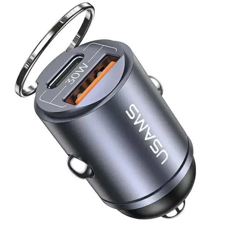 Ładowarka samochodowa usams C38 30 W — 1x USB-A + 1x USB-C szybkie ładowanie