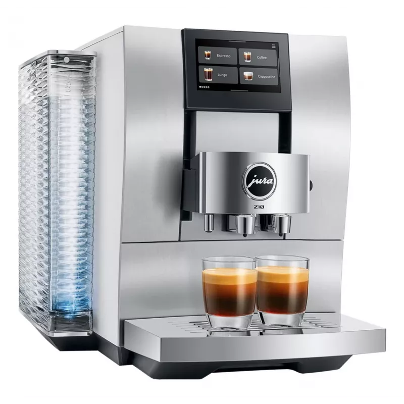 W pełni automatyczny ekspres do kawy JURA Z10 (EB) — zbiornik na wodę 2,4 l, wbudowany młynek, 1450 W, aluminium/biały