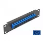 Patch panel światłowodowy DeLOCK 10 cali 12 portów SC Simplex niebieski 1U czarny