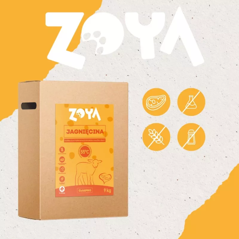 Sucha karma dla psa ZOYA ColdPRO Lamb 9 kg — formuła utrzymania dla dorosłych psów, 26% białka, 9,5% tłuszczu, bezglutenowa i bezsojowa