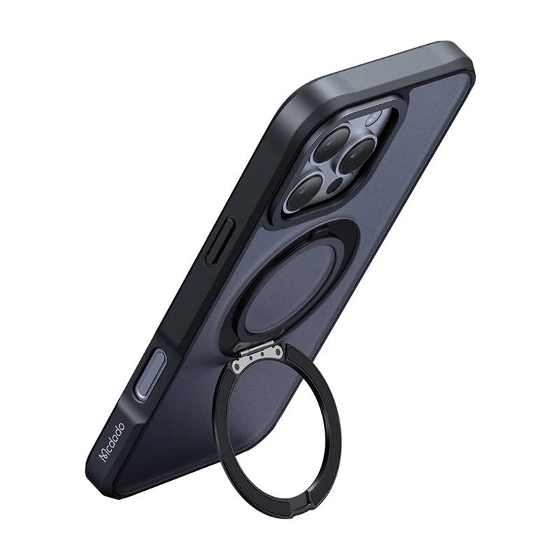 Ochronne etui MagSafe Mcdodo PC-4933 do iPhone 16 Pro Max z wbudowaną podstawką, czarne